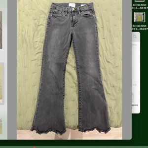 FRAME "Le crop mini boot" grey raw hem